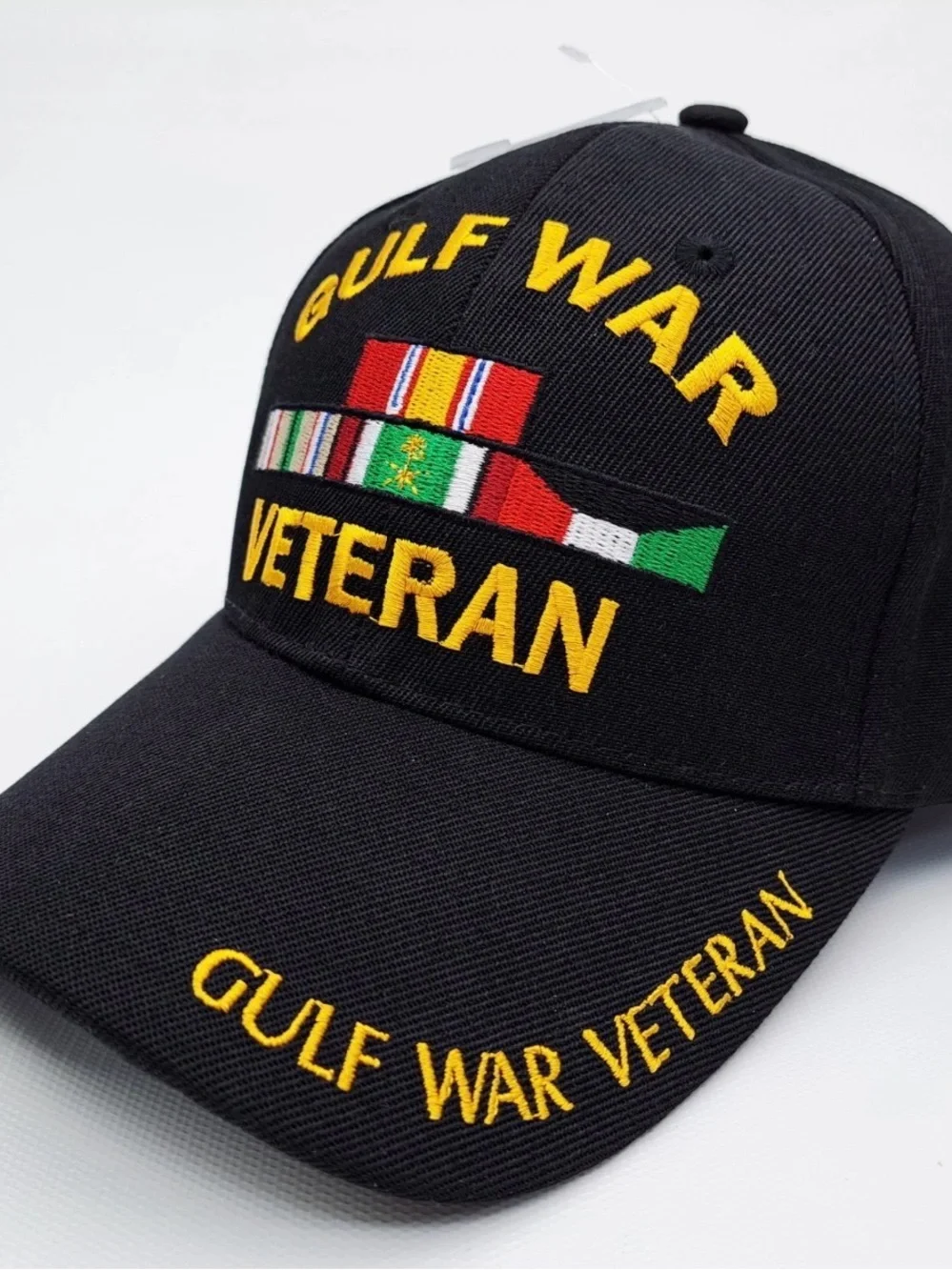 Gulf War Veteran Men's Ball Cap Hat Black Embroidered Acrylic